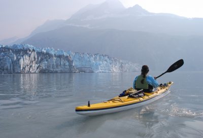 All-women’s sea kayaking expedition exploring glacier fjords in Glacier Bay National Park.