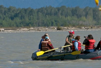 Guided rafting trip on the Tsirku River