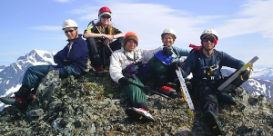 Alaska Youth Posing on Summit on Multi-Sport Expedition