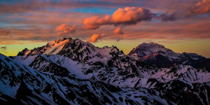 Argentina Sunset over Rugged Mountain Peaks