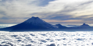 View of Cotopaxi Volcano Above the Clouds